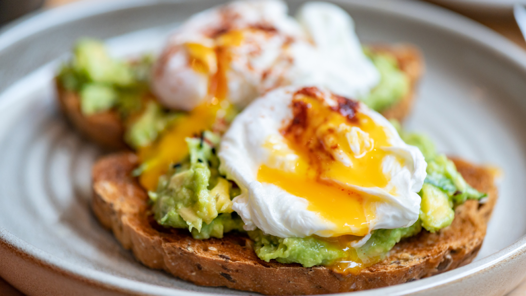 avocado with egg on toast